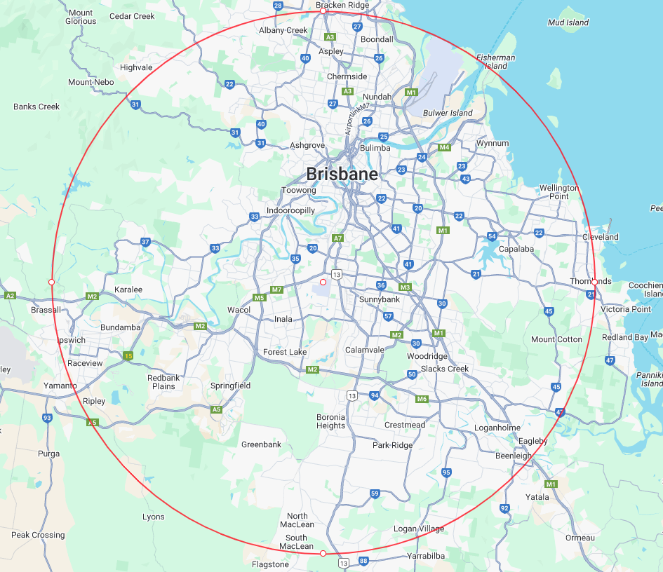 Map service area