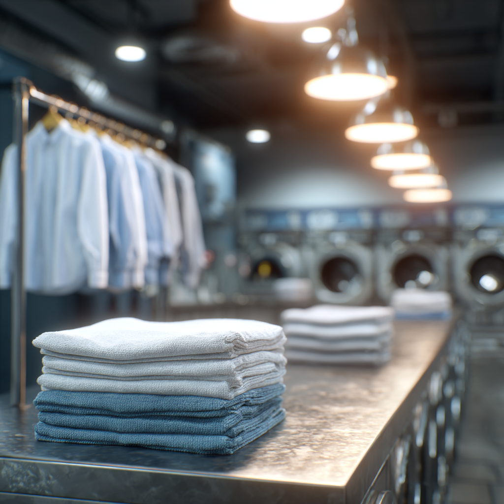 Sea Change Laundry Services in Rye image of folded clothes and laundrymat